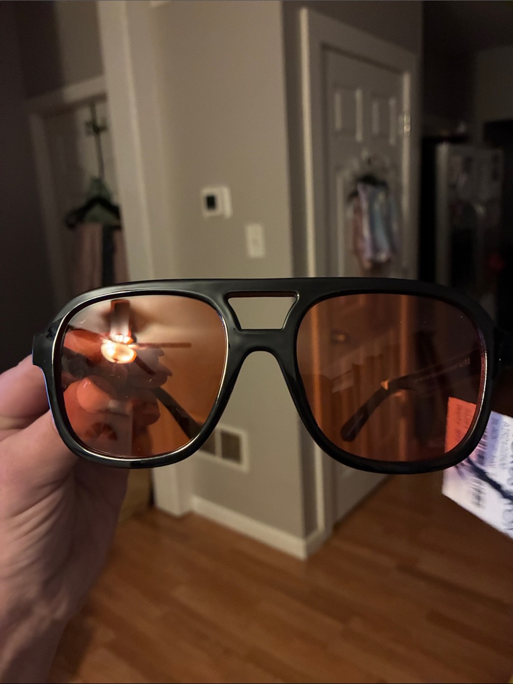 Aire Black Frame Sunglasses with Amber Lenses - Unbranded